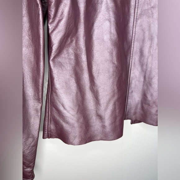 Vintage 90’s Metallic Purple Lamb Leather Jacket - Picture 10 of 13